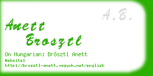anett brosztl business card