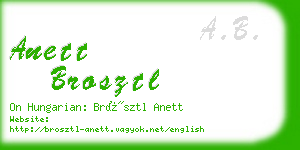 anett brosztl business card